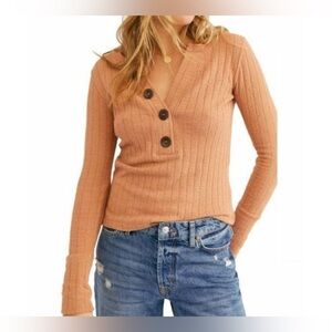 We The Free Tan Long Sleeve Top